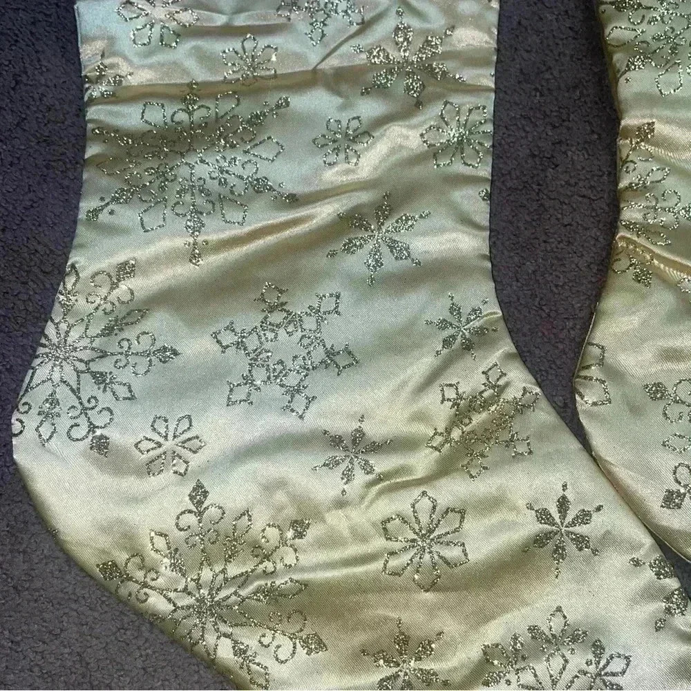 Christmas Stockings like new ~ red and gold with glitter - Picture 2 of 3